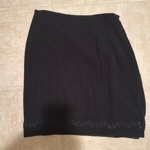 Ann Taylor silk size 8 petite skirt beading at bottom, poly lining